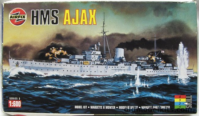 Airfix 1/600 HMS Ajax Light Cruiser, 03204 plastic model kit
